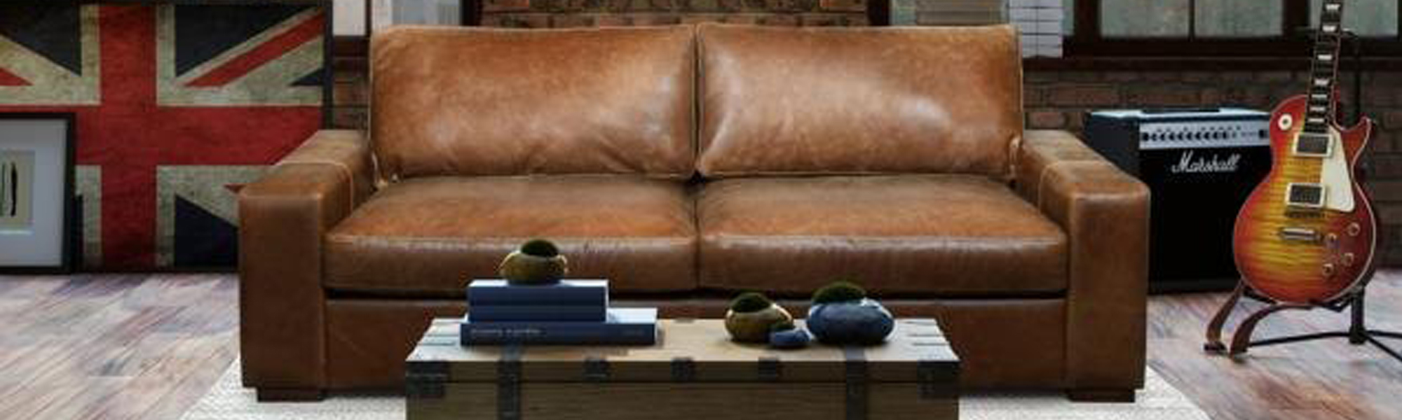 Large 4 Seater Leather Sofas